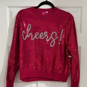 Queen of Sparkles Cheers Sweatshirt - Pink